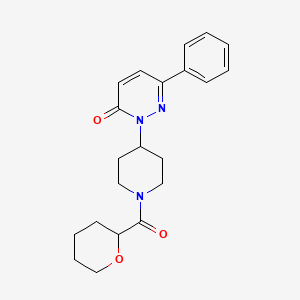 molecular formula C21H25N3O3 B2782465 2-[1-(Oxane-2-carbonyl)piperidin-4-yl]-6-phenylpyridazin-3-one CAS No. 2380010-39-7