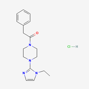 molecular formula C17H23ClN4O B2782472 1-(4-(1-ethyl-1H-imidazol-2-yl)piperazin-1-yl)-2-phenylethanone hydrochloride CAS No. 1185172-26-2