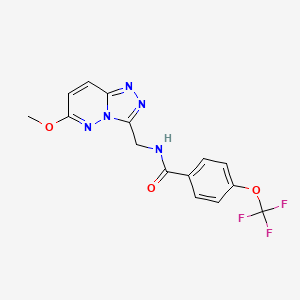 molecular formula C15H12F3N5O3 B2782473 N-((6-methoxy-[1,2,4]triazolo[4,3-b]pyridazin-3-yl)methyl)-4-(trifluoromethoxy)benzamide CAS No. 2034325-92-1