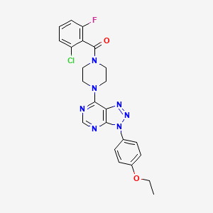 molecular formula C23H21ClFN7O2 B2782476 (2-氯-6-氟苯基)(4-(3-(4-乙氧基苯基)-3H-[1,2,3]三唑并[4,5-d]嘧啶-7-基)哌嗪-1-基)甲酮 CAS No. 920417-70-5