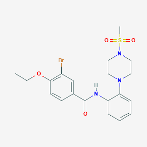 molecular formula C20H24BrN3O4S B278248 3-bromo-4-ethoxy-N-{2-[4-(methylsulfonyl)-1-piperazinyl]phenyl}benzamide 