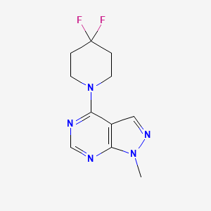 molecular formula C11H13F2N5 B2782482 4-(4,4-Difluoropiperidin-1-yl)-1-methylpyrazolo[3,4-d]pyrimidine CAS No. 2327170-33-0