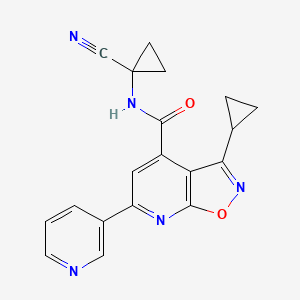 molecular formula C19H15N5O2 B2782485 N-(1-cyanocyclopropyl)-3-cyclopropyl-6-(pyridin-3-yl)-[1,2]oxazolo[5,4-b]pyridine-4-carboxamide CAS No. 1445572-76-8