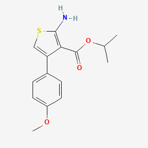 molecular formula C15H17NO3S B2782486 Isopropyl 2-amino-4-(4-methoxyphenyl)thiophene-3-carboxylate CAS No. 350997-31-8