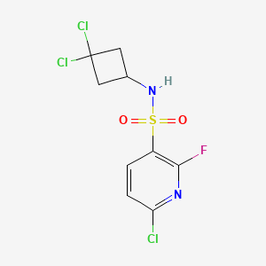 molecular formula C9H8Cl3FN2O2S B2782493 6-Chloro-N-(3,3-dichlorocyclobutyl)-2-fluoropyridine-3-sulfonamide CAS No. 2224197-19-5
