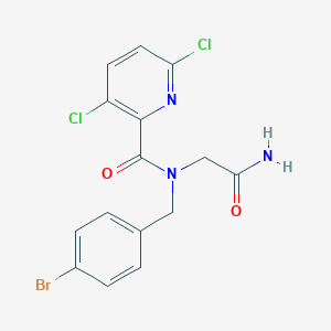 molecular formula C15H12BrCl2N3O2 B2782502 2-{N-[(4-bromophenyl)methyl]-1-(3,6-dichloropyridin-2-yl)formamido}acetamide CAS No. 1427674-66-5