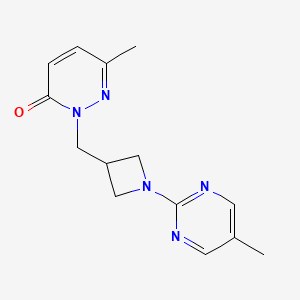 molecular formula C14H17N5O B2782518 6-Methyl-2-{[1-(5-methylpyrimidin-2-yl)azetidin-3-yl]methyl}-2,3-dihydropyridazin-3-one CAS No. 2197892-50-3