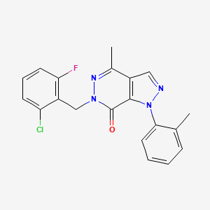 molecular formula C20H16ClFN4O B2782526 6-(2-chloro-6-fluorobenzyl)-4-methyl-1-(o-tolyl)-1H-pyrazolo[3,4-d]pyridazin-7(6H)-one CAS No. 941884-66-8