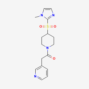 molecular formula C16H20N4O3S B2782528 1-(4-((1-methyl-1H-imidazol-2-yl)sulfonyl)piperidin-1-yl)-2-(pyridin-3-yl)ethanone CAS No. 2309191-50-0
