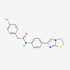 molecular formula C19H16BrN3OS B2782529 2-(4-bromophenyl)-N-(4-(2,3-dihydroimidazo[2,1-b]thiazol-6-yl)phenyl)acetamide CAS No. 893993-03-8