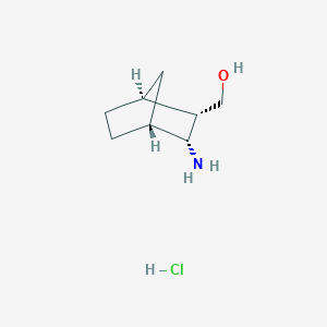 molecular formula C8H16ClNO B2782533 diendo-(3-Amino-bicyclo[2.2.1]hept-2-yl)-methanol hydrochloride CAS No. 205639-89-0