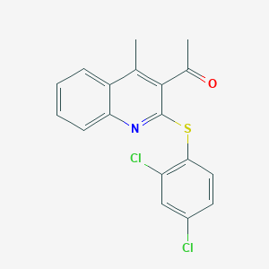 molecular formula C18H13Cl2NOS B2782540 1-{2-[(2,4-Dichlorophenyl)sulfanyl]-4-methyl-3-quinolinyl}-1-ethanone CAS No. 400076-26-8