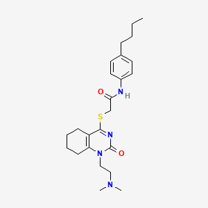 N-(4-butylphenyl)-2-((1-(2-(dimethylamino)ethyl)-2-oxo-1,2,5,6,7,8-hexahydroquinazolin-4-yl)thio)acetamide