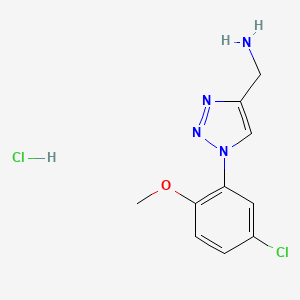 molecular formula C10H12Cl2N4O B2782547 [1-(5-Chloro-2-methoxyphenyl)triazol-4-yl]methanamine;hydrochloride CAS No. 2380167-28-0