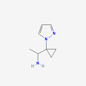 molecular formula C8H13N3 B2782550 1-(1-Pyrazol-1-ylcyclopropyl)ethanamine CAS No. 2168012-26-6