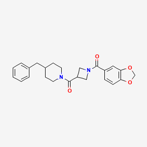 Benzo[d][1,3]dioxol-5-yl(3-(4-benzylpiperidine-1-carbonyl)azetidin-1-yl)methanone
