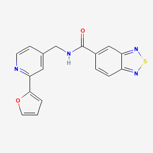 molecular formula C17H12N4O2S B2782555 N-((2-(furan-2-yl)pyridin-4-yl)methyl)benzo[c][1,2,5]thiadiazole-5-carboxamide CAS No. 2034546-92-2