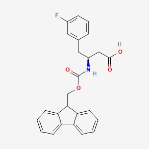 molecular formula C25H22FNO4 B2782556 (S)-3-((((9H-Fluoren-9-yl)methoxy)carbonyl)amino)-4-(3-fluorophenyl)butanoic acid CAS No. 270596-52-6