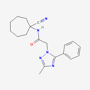 molecular formula C19H23N5O B2782561 N-(1-cyanocycloheptyl)-2-(3-methyl-5-phenyl-1H-1,2,4-triazol-1-yl)acetamide CAS No. 1281051-30-6