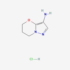 molecular formula C6H10ClN3O B2782562 6,7-Dihydro-5H-pyrazolo[5,1-b][1,3]oxazin-3-amine hydrochloride CAS No. 2101206-27-1