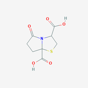 molecular formula C8H9NO5S B2782572 5-Oxo-hexahydropyrrolo[2,1-b][1,3]thiazole-3,7a-dicarboxylic acid CAS No. 1008023-63-9