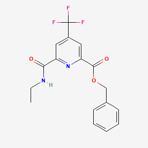 molecular formula C17H15F3N2O3 B2782576 Benzyl 6-[(ethylamino)carbonyl]-4-(trifluoromethyl)-2-pyridinecarboxylate CAS No. 1209347-26-1