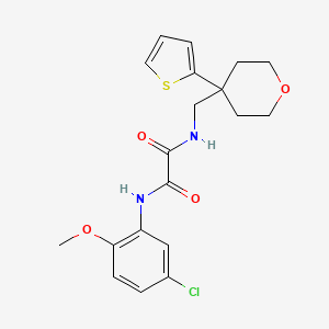 N1-(5-chloro-2-methoxyphenyl)-N2-((4-(thiophen-2-yl)tetrahydro-2H-pyran-4-yl)methyl)oxalamide
