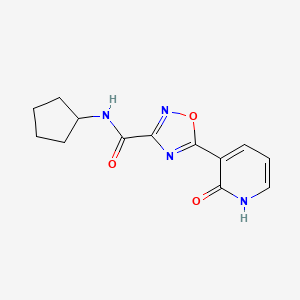 molecular formula C13H14N4O3 B2782587 N-环戊基-5-(2-氧代-1,2-二氢-3-吡啶基)-1,2,4-噁二唑-3-甲酰胺 CAS No. 1574612-25-1