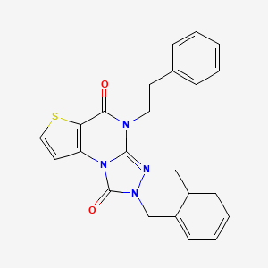 molecular formula C23H20N4O2S B2782592 2-(2-methylbenzyl)-4-phenethylthieno[2,3-e][1,2,4]triazolo[4,3-a]pyrimidine-1,5(2H,4H)-dione CAS No. 1358791-04-4