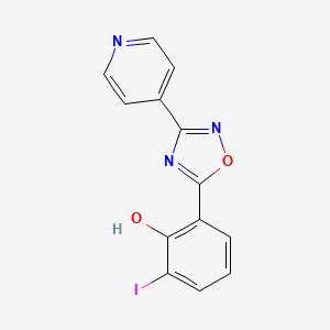molecular formula C13H8IN3O2 B2782599 2-Iodo-6-(3-pyridin-4-yl-1,2,4-oxadiazol-5-yl)phenol CAS No. 2378506-75-1