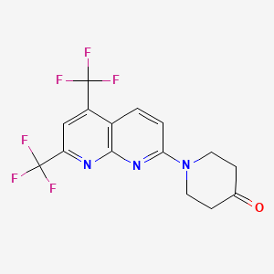molecular formula C15H11F6N3O B2782607 1-[5,7-bis(trifluoromethyl)[1,8]naphthyridin-2-yl]tetrahydro-4(1H)-pyridinone CAS No. 339011-61-9