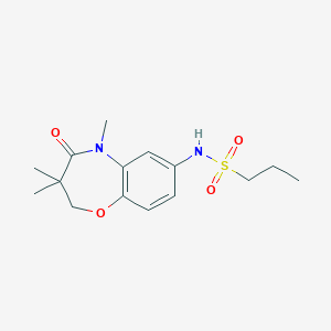 molecular formula C15H22N2O4S B2782608 N-(3,3,5-trimethyl-4-oxo-2,3,4,5-tetrahydrobenzo[b][1,4]oxazepin-7-yl)propane-1-sulfonamide CAS No. 922076-19-5