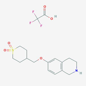molecular formula C17H22F3NO5S B2782611 4-(1,2,3,4-四氢异喹啉-6-氧基甲基)噻吩-1,1-二氧化物;2,2,2-三氟乙酸 CAS No. 2243512-47-0