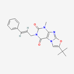 molecular formula C21H22N4O3 B2782620 7-(tert-butyl)-3-cinnamyl-1-methyloxazolo[2,3-f]purine-2,4(1H,3H)-dione CAS No. 899738-11-5