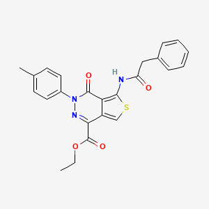 molecular formula C24H21N3O4S B2782621 Ethyl 3-(4-methylphenyl)-4-oxo-5-[(2-phenylacetyl)amino]thieno[3,4-d]pyridazine-1-carboxylate CAS No. 851948-56-6