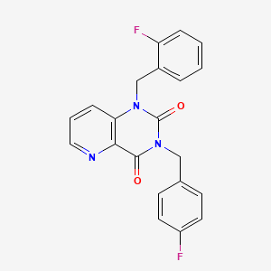 molecular formula C21H15F2N3O2 B2782622 1-(2-氟苯甲基)-3-(4-氟苯甲基)吡啶并[3,2-d]嘧啶-2,4(1H,3H)-二酮 CAS No. 921842-93-5