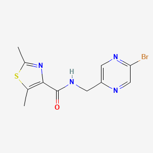 molecular formula C11H11BrN4OS B2782625 N-[(5-bromopyrazin-2-yl)methyl]-2,5-dimethyl-1,3-thiazole-4-carboxamide CAS No. 2094568-44-0