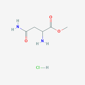 molecular formula C5H11ClN2O3 B2782627 Methyl 2-amino-3-carbamoylpropanoate hydrochloride CAS No. 94129-50-7