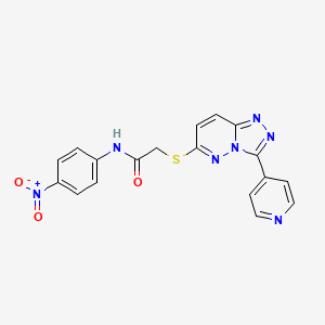 molecular formula C18H13N7O3S B2782638 N-(4-nitrophenyl)-2-((3-(pyridin-4-yl)-[1,2,4]triazolo[4,3-b]pyridazin-6-yl)thio)acetamide CAS No. 868969-93-1