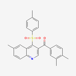 molecular formula C26H23NO3S B2782642 (3,4-Dimethylphenyl)(6-methyl-4-tosylquinolin-3-yl)methanone CAS No. 899760-26-0