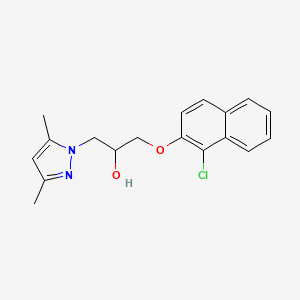 molecular formula C18H19ClN2O2 B2782645 1-((1-氯萘-2-基)氧基)-3-(3,5-二甲基-1H-吡唑-1-基)丙醇-2-醇 CAS No. 890602-97-8