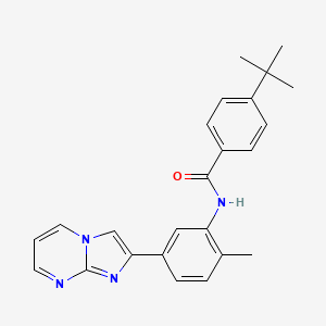 molecular formula C24H24N4O B2782647 4-tert-butyl-N-(5-imidazo[1,2-a]pyrimidin-2-yl-2-methylphenyl)benzamide CAS No. 847387-77-3