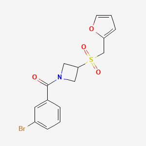 molecular formula C15H14BrNO4S B2782651 (3-Bromophenyl)(3-((furan-2-ylmethyl)sulfonyl)azetidin-1-yl)methanone CAS No. 1797087-65-0