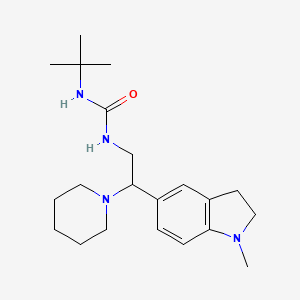 molecular formula C21H34N4O B2782655 1-(Tert-butyl)-3-(2-(1-methylindolin-5-yl)-2-(piperidin-1-yl)ethyl)urea CAS No. 1170619-24-5