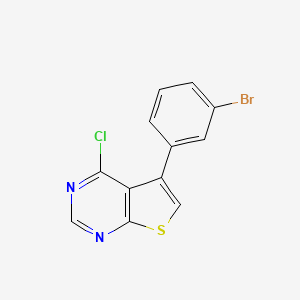 molecular formula C12H6BrClN2S B2782659 5-(3-Bromophenyl)-4-chlorothieno[2,3-d]pyrimidine CAS No. 2378506-57-9