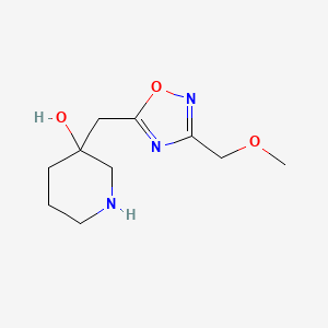 molecular formula C10H17N3O3 B2782669 3-[[3-(Methoxymethyl)-1,2,4-oxadiazol-5-yl]methyl]piperidin-3-ol CAS No. 2168549-07-1