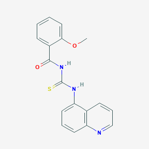molecular formula C18H15N3O2S B278267 2-methoxy-N-(quinolin-5-ylcarbamothioyl)benzamide 
