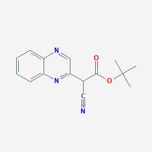 molecular formula C15H15N3O2 B2782677 Tert-butyl 2-cyano-2-quinoxalin-2-ylacetate CAS No. 2108326-25-4