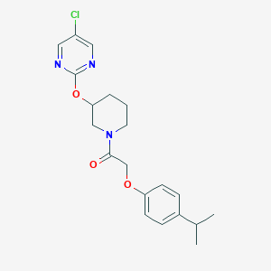 molecular formula C20H24ClN3O3 B2782682 1-(3-((5-Chloropyrimidin-2-yl)oxy)piperidin-1-yl)-2-(4-isopropylphenoxy)ethanone CAS No. 2034529-90-1