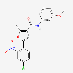 molecular formula C19H15ClN2O5 B2782688 5-(4-chloro-2-nitrophenyl)-N-(3-methoxyphenyl)-2-methylfuran-3-carboxamide CAS No. 876873-23-3